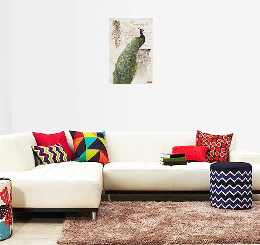 Rangoli Peacock Wall Sticker 12x18 Sheet – Elegant Self Adhesive Home Décor for Living Room, Bedroom & Walls. Design-7