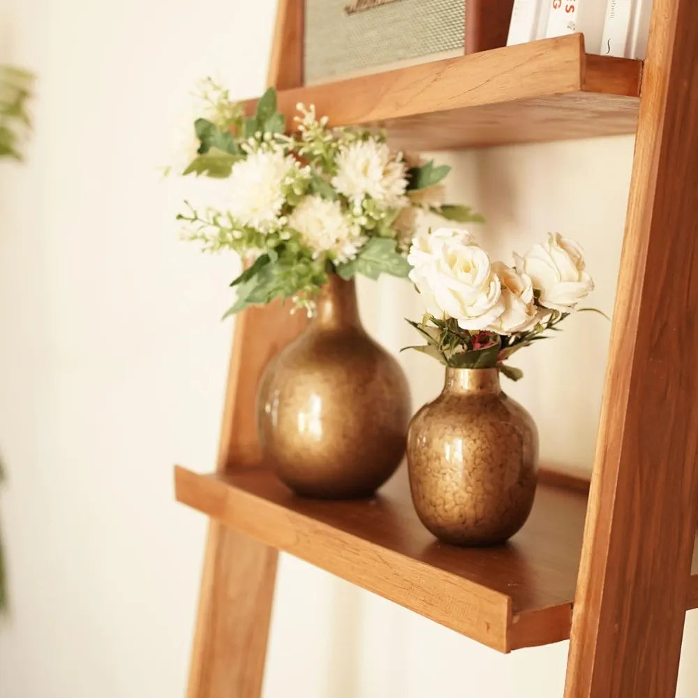 Behoma Antique Golden Metal Flower Vase for Home Decor| Decoration Item for Living Room Office| Table Decorative Flower Pot for Gifting |  