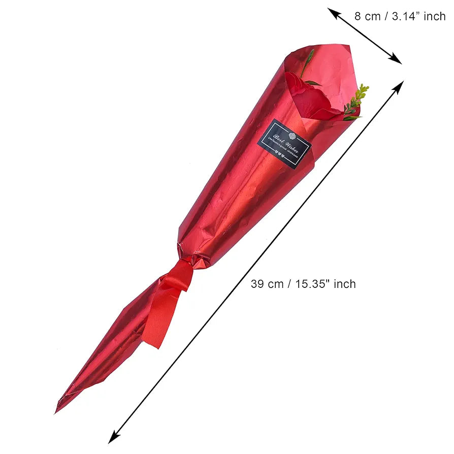 eCraftIndia Best Wishes Artificial Red Rose Flower Decorative Showpiece Gift | Valentine Gift for Girlfriend Boyfriend Husband Wife Her Him | Valentine Decoration Items