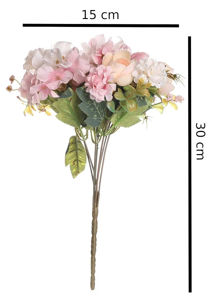 SATYAM KRAFT 1 Pcs Artificial Head Rose Peony Fake Flower Sticks Bunch - Decorative Flowers for Home, Living Room, Table, Wedding, Anniversary, Pooja  