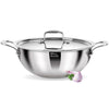 Milton Pro Cook Triply Deep Stainless Steel 28 Cm Kadai With Lid, 5.5 Litres - 2664 gms