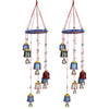 Kuber Industries Handcrafted Wall Hanging Bells with Ring Traditional Rajasthani Hand Painted Bells