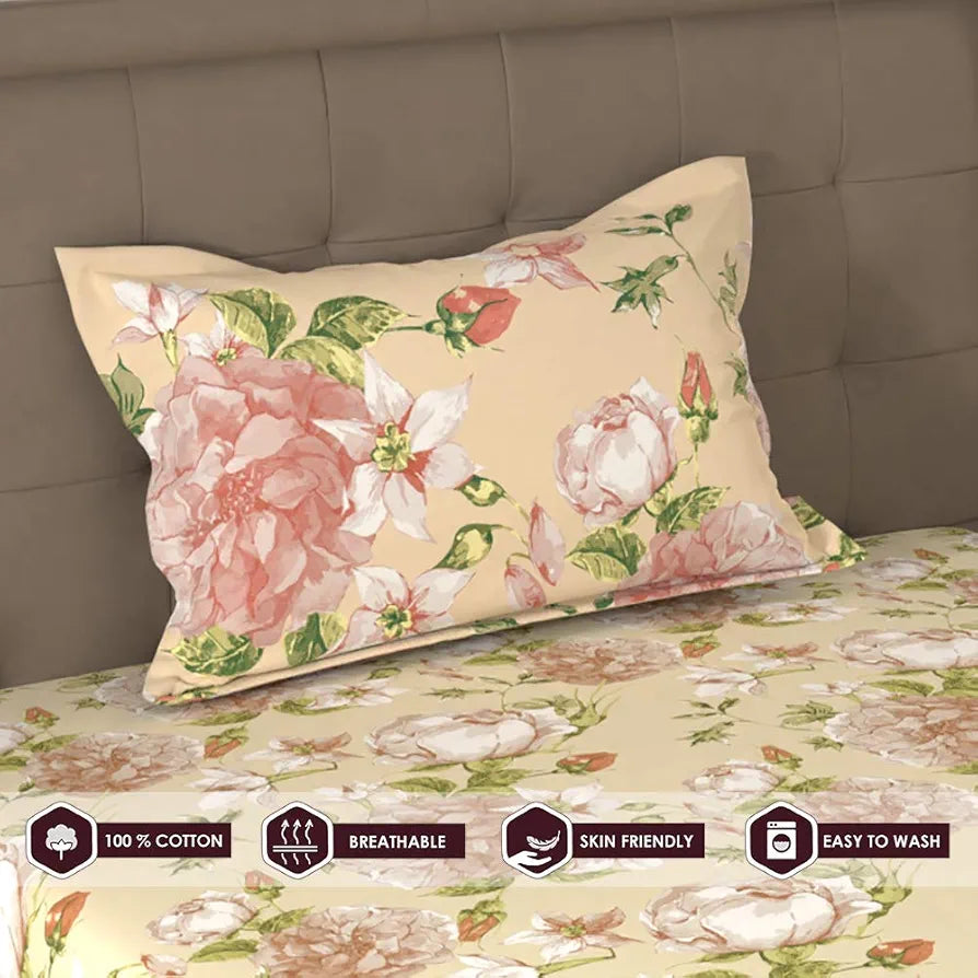 Layers Tuscany Repeat Cotton 104 TC Single Bedsheet Set 