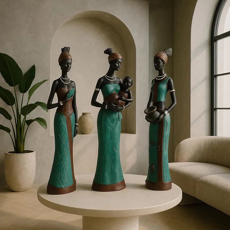 Xtore Beautiful Finish Uniquely Hand Crafted Home Decor African Tribal Women Art Piece - 