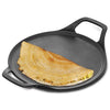 Hawkins Futura 27 cm Cast Iron Dosa Tava, Pre-seasoned Flat Tawa for Roti Black