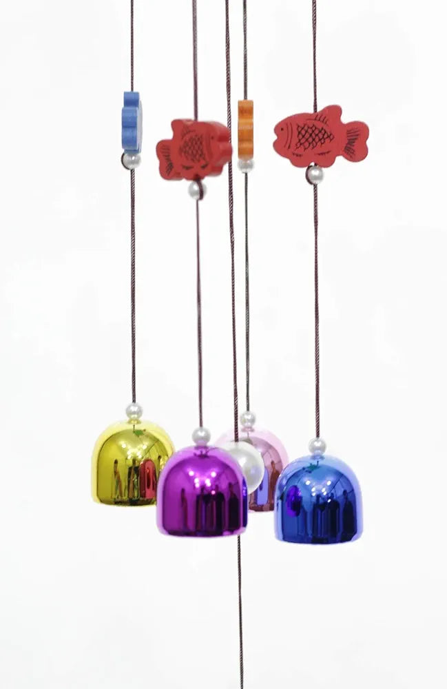 Lilone 4 Bell Brown House Wind Chimes for Home Balcony Bedroom with Good Sound