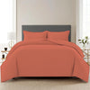 Trance Home Linen Zippered 100% Cotton 200 TC Satin Stripe Queen Duvet Cover Quilt Cover with 2 Pillow Covers Colour Copper Rust