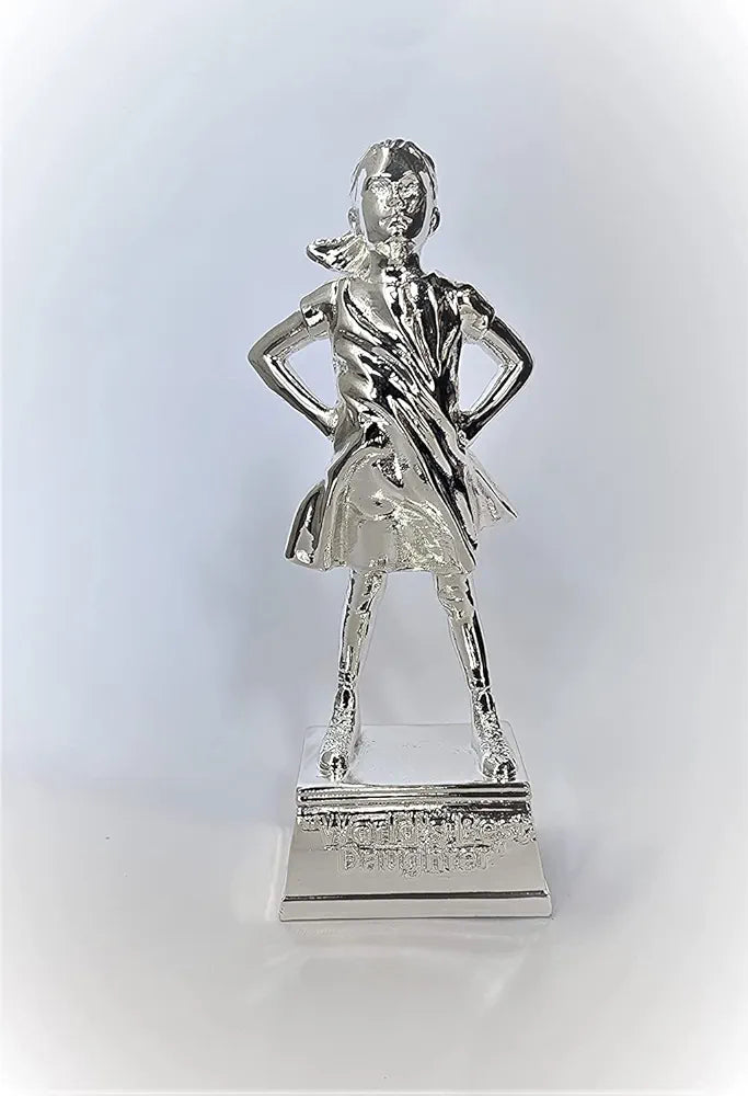 Gold Art India Daughter Figurine Silver Plated | World's Best Daughter | Best Gift for Girl| Girls Gifting for Birthday | Gift for Young Girl | Women's Day Gift | Study Table | Office Desk