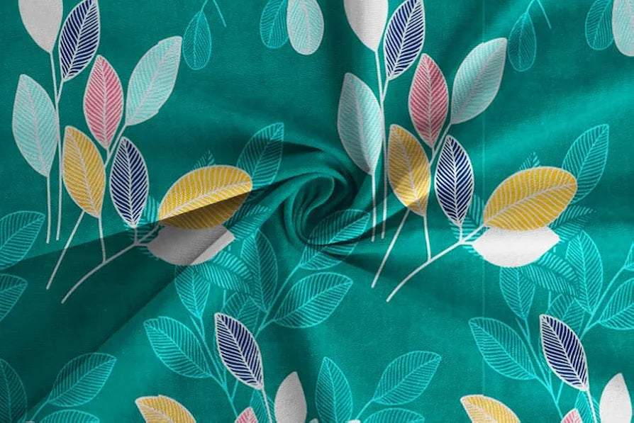 HOMEKART 220 TC Premium Cotton Elastic Fitted Bedsheets with 2 Pillow Covers|Double Bed with Corner Elastic Wrinkelfree Floral Pattren Breathable |Size-72 x 68 + 6 inches |Dark Green & Rust