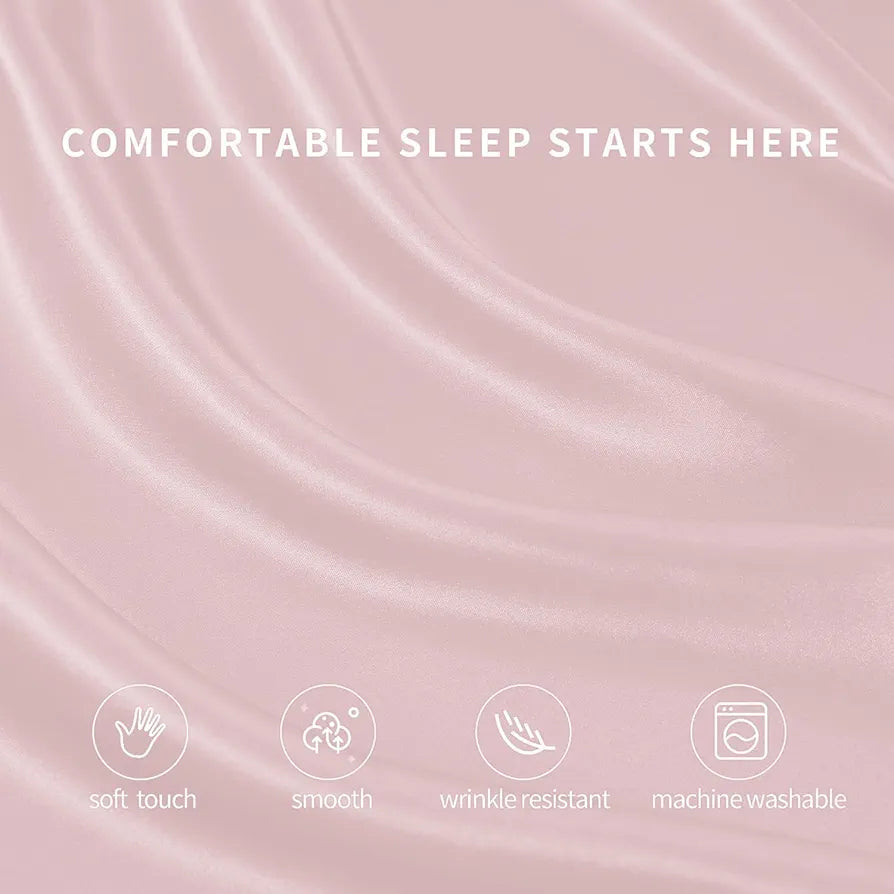 Cloth Fusion Satin Bedsheet for Queen Size Bed, Perfect for Romantic Night, Excellent Gift for All Celebrations, Set of 1 Satin Sheet 90