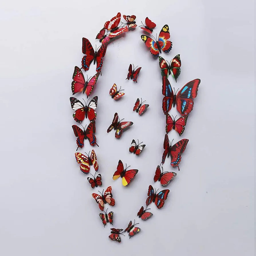 Rangoli Butterfly Wall Stick or Magnet for Home, Office, Kids Room Décor Self Adhesive Removable PVC. Design-9