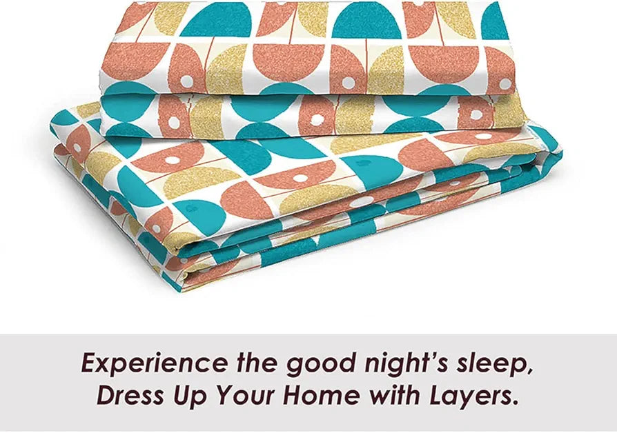 Layers Duracount Bedsheet Set for All Seasons - Lightweight, Moisture Absorbent, Machine Washable & Easy to Care - Gift for Housewarming & More - 225 CVC - King Size 