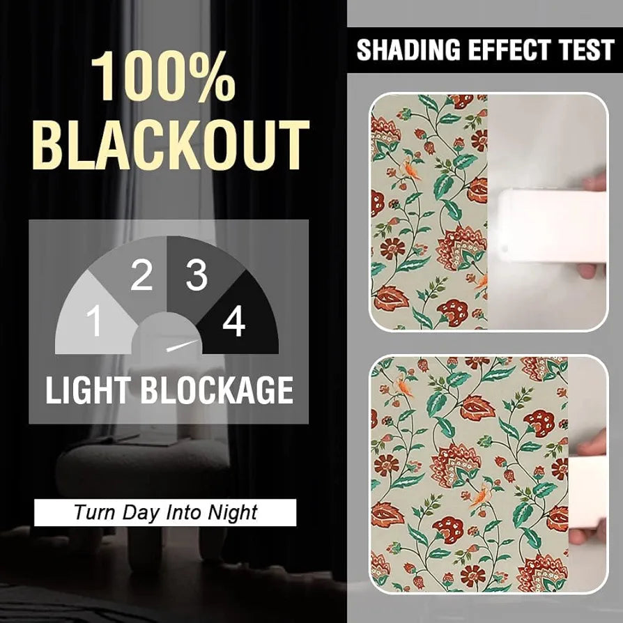 Cloth Fusion 100% Blackout Printed Premium Door Curtains 7 Feet Long Set of 2, Noise Reducing Blackout Parda 7 Feet with Grommet for Home Decor 