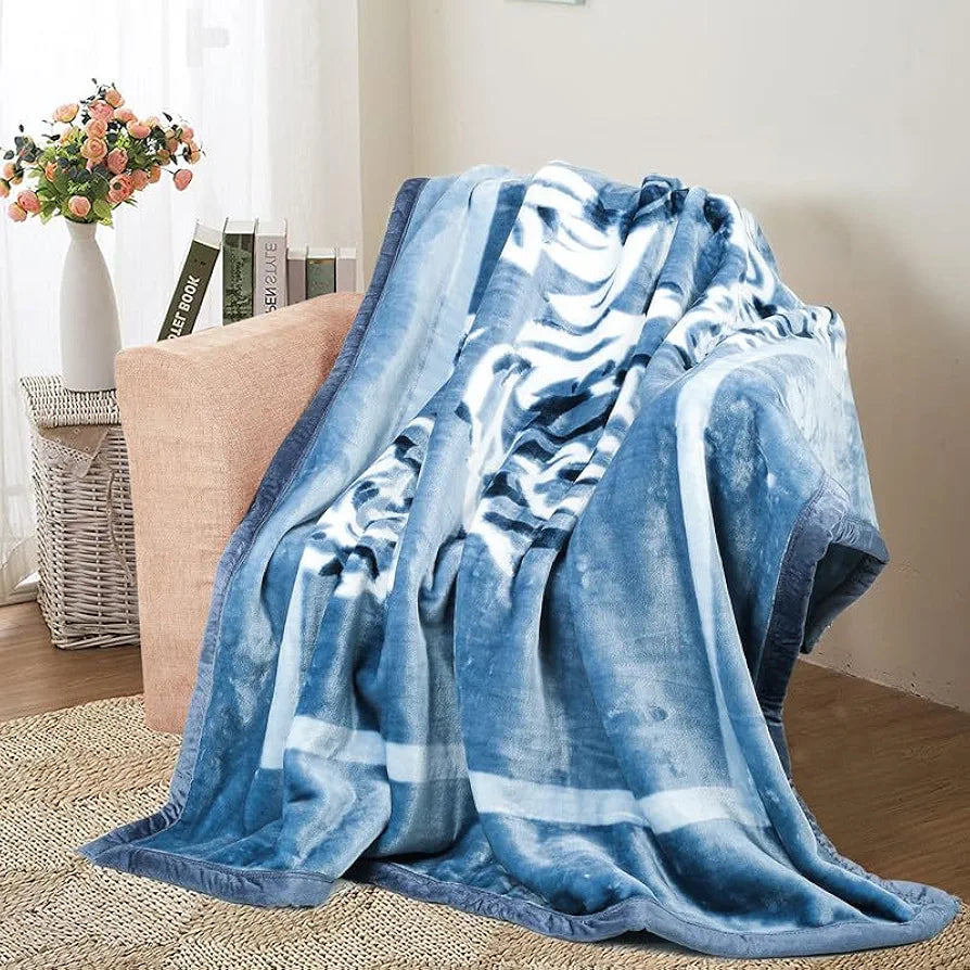 HOMEKART Super Soft Cloudy Printed Single Bed Blanket for Heavy Winter, Single Ply Mink Blanket King Size with 152 x 220 Cm -2.5 Kg | TC - 400