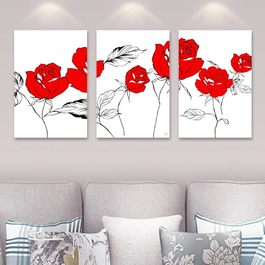 Rangoli MDF 3 Pcs Wall Poster 12x18 Inch Decorative Wall Art for Home, Office, Living Room. P-4, Design-1