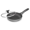 Milton Pro Cook Black Pearl Fry Pan, 24 Cm / 1.8 Litre Frying Pan With Glass Lid - 702 gms