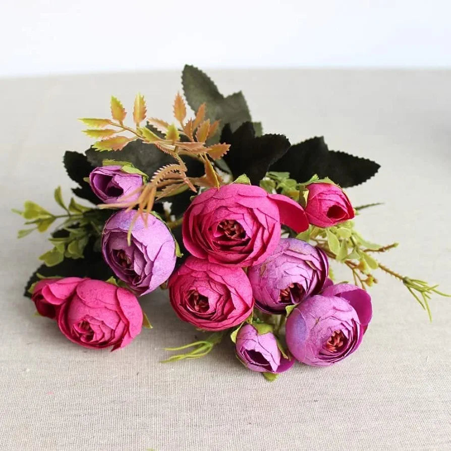 SATYAM KRAFT 2 Pcs Artificial Rose Flower Sticks | Decorative Items for Home Decor, Room, Living Room, Table Centerpiece, Balcony, Office | Perfect for Wedding, Birthday, Enagagement 