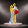 Gold Art India Couple Figurine Gold-Silver Plated Matte Finish