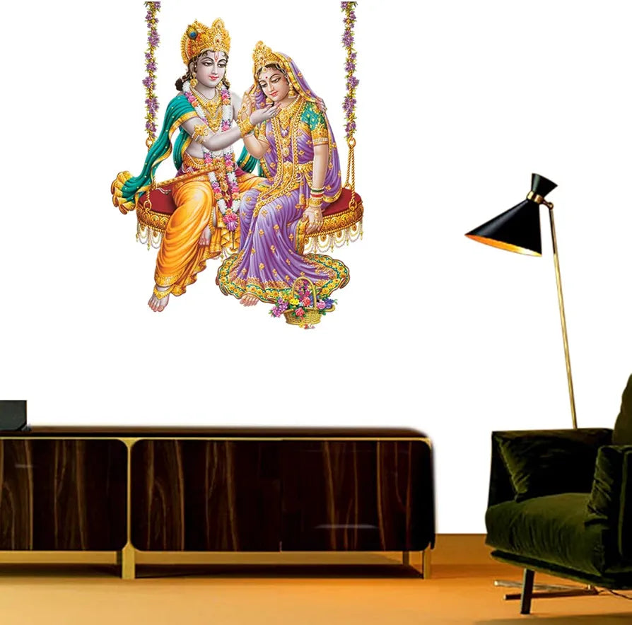 Rangoli White Glossy Vinyl Wall Sticker Premium Self-Adhesive Waterproof Decorative Wall Decal for Bedroom, Living Room, Office & Home Decoration Easy to Apply. Parent-14, Design-12