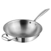 Vinod Platinum Triply Stainless Steel Wok - 3 Litre, 26 Cm | Riveted Handle | Stir, Shallow Fry | Noodles | Curry | Fried Rice | Induction Base