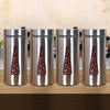 Femora Kitchen Storage Jars Steel Finish With See Through Window Jar | 1300 Ml | Set of 4