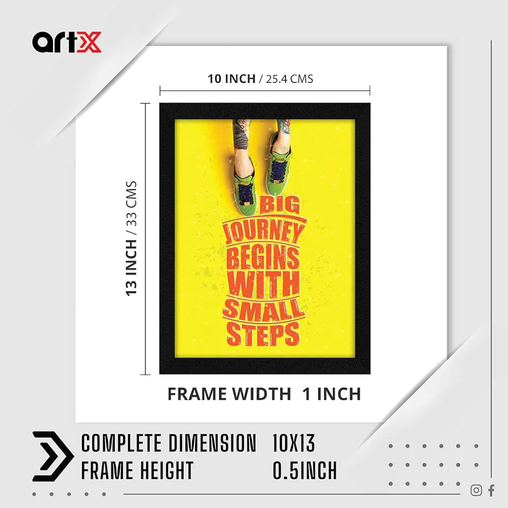 ArtX Paper Motivational Quotes Wall Frame Art Painting, Multicolor, Motivational, 10.0 X 13.0 inches, Set of 1 