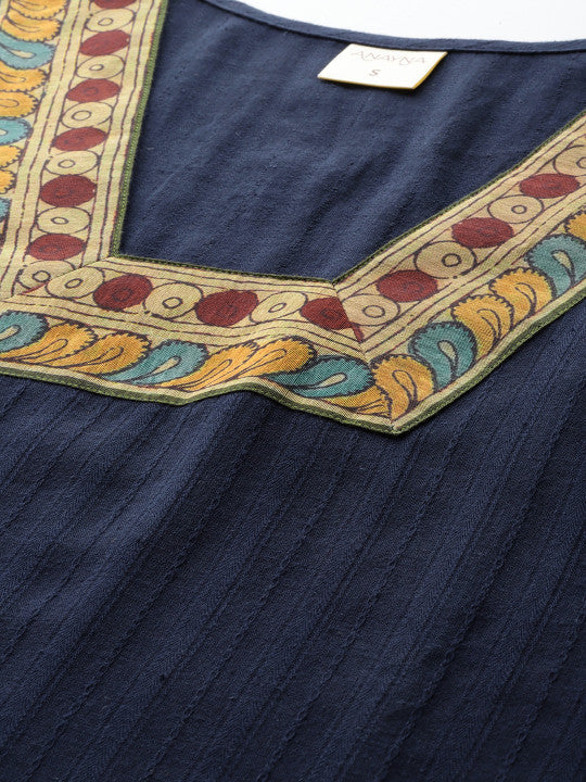 anayna Ethnic Motifs Pure Cotton Kurta With Trousers & Dupatta