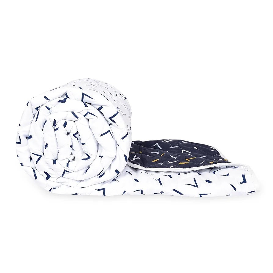 Divine Casa Microfiber 150 GSM Reversible Double Bed Comforter | Ultra Soft & Lightweight Blanket | Cozy & Breathable for All-Weather | 254 x 230 CM, Navy Blue