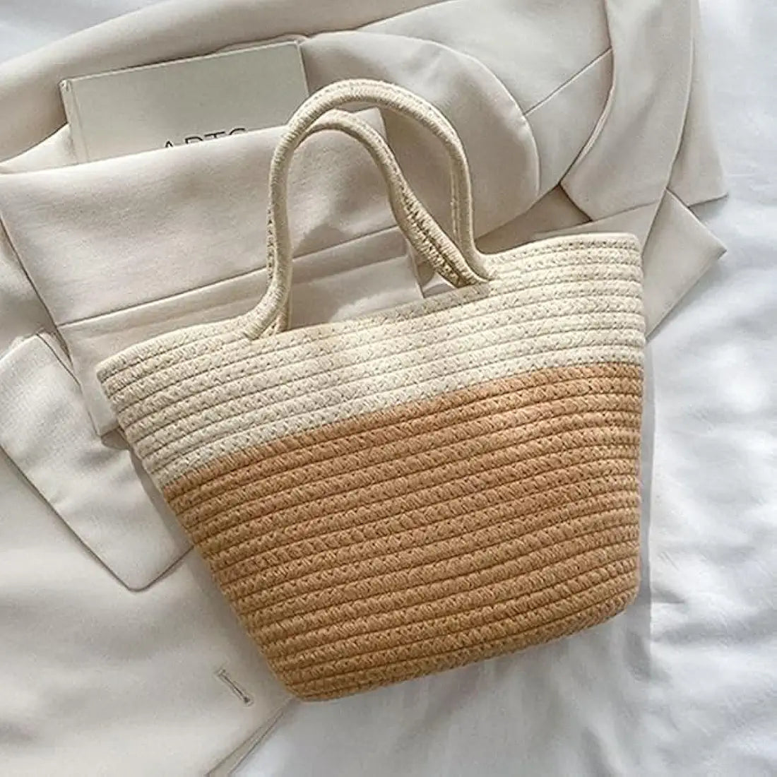 BEAUTIFUL HOMMIES Attractive Hand Bag | large Tote Bag | Summer Bag | Bucket Bag | Basket Bag | Bamboo Tote | Beach Bags for Women | Boho Bag | Handbag | Jute Bag | Handmade Bag