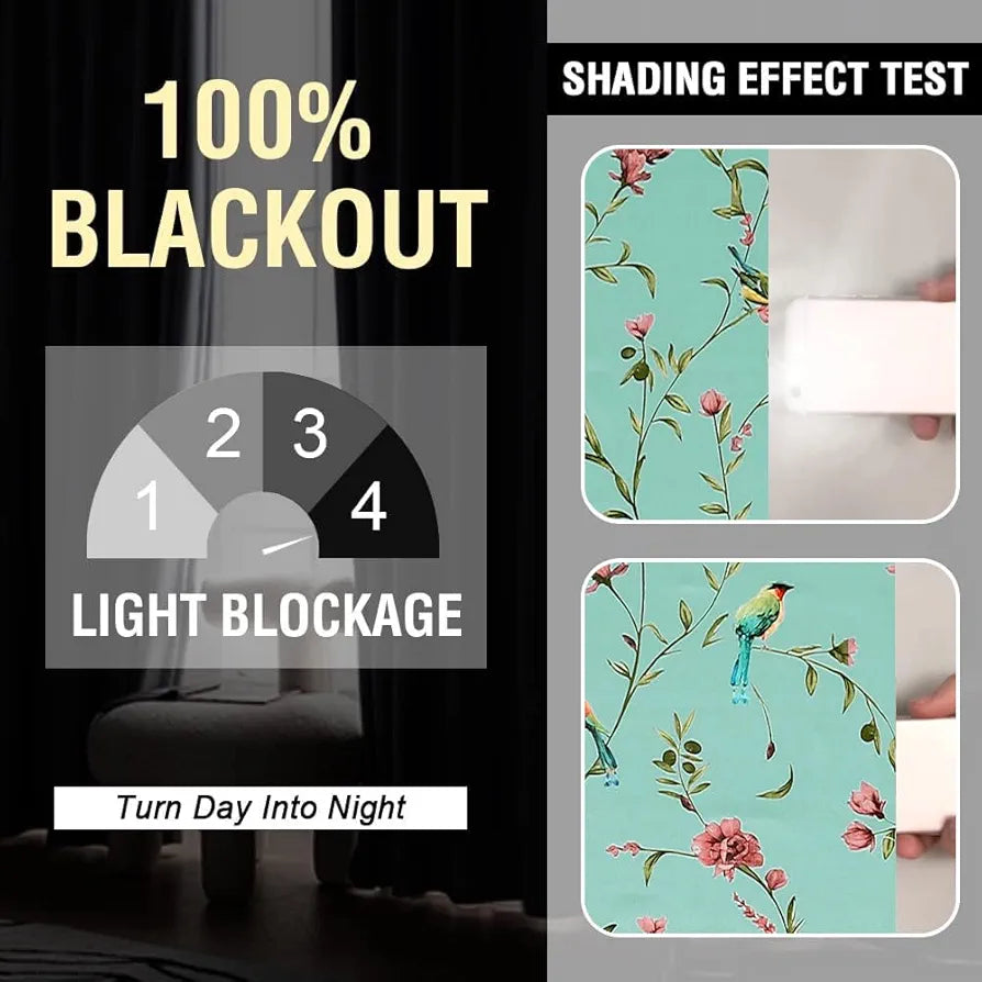 Cloth Fusion 100% Blackout Printed Premium Door Curtains 7 Feet Long Set of 2, Noise Reducing Blackout Parda 7 Feet with Grommet for Home Decor 