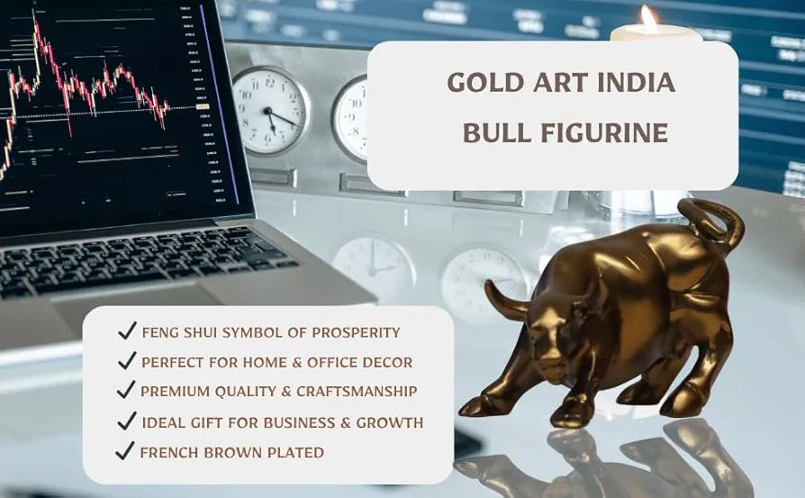 Gold Art India Gold & Silver Plated Vastu & Feng Shui Animals & Birds Set | Luck, Positivity & Wealth | Elephant, Bull, Kamdhenu Cow, Tortoise, Duck, Fish, Horse & More 