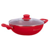 Wonderchef Royal Velvet Wok with Lid 24cm, Red (Aluminium)