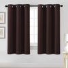 Loomlyfe Brown Solid Thermal Insulated Grommet Blackout Curtains for Window | 5 Feet | Set of 2 | Brown