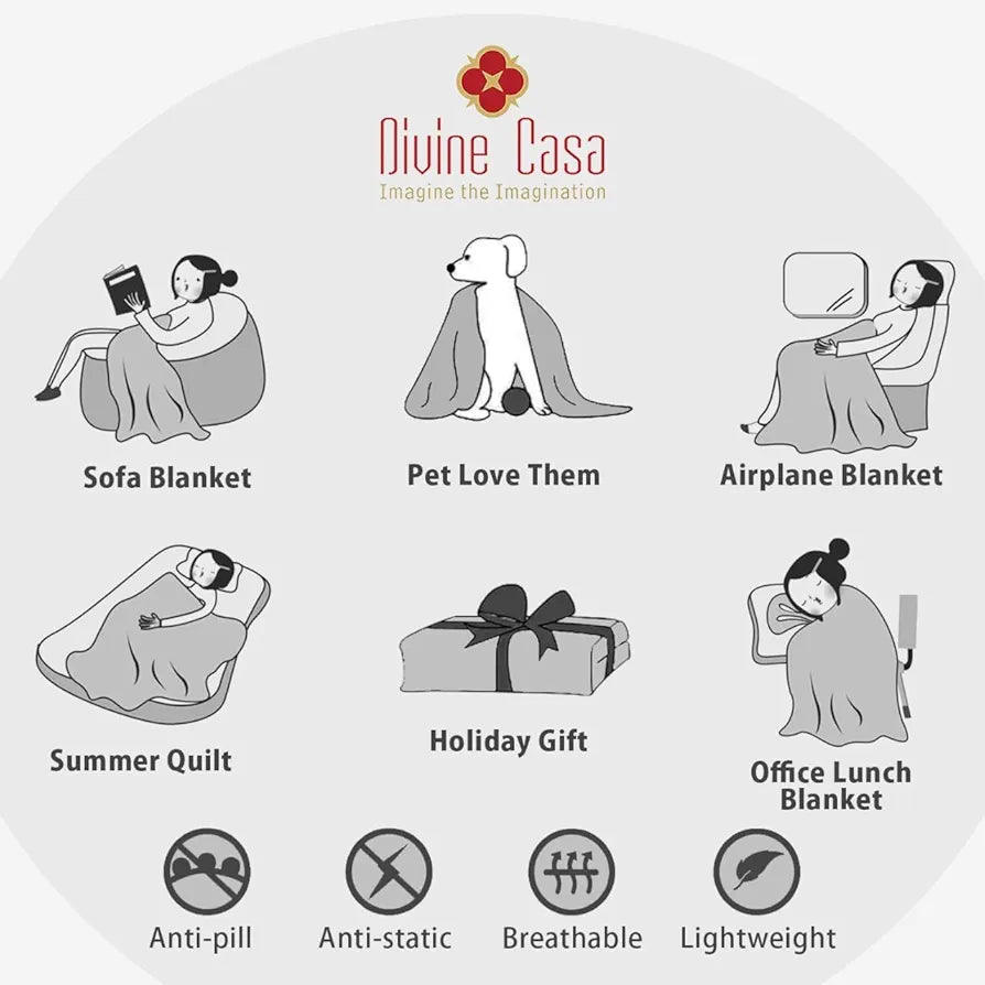 Divine Casa 120 GSM Microfiber Single Kids Dohar  | Soft & Lightweight Throw Blanket | Cozy & Breathable | All-Season Comfort | 140 x 100 CM | Paisley Pattern | Ivory & Beige