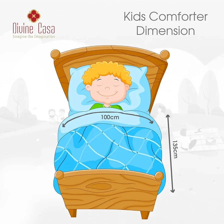 Divine Casa Babies & Kids Lightweight 100% Cambric Cotton All Season Reversible Comforter | Blanket    | TC - 144