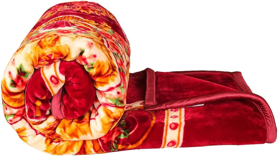 Super Soft Cloudy Printed Double Bed Blanket for Heavy Winter, Single Ply Mink Blanket King Size with 220 x 230 Cm, 2.5 Kg | TC - 400