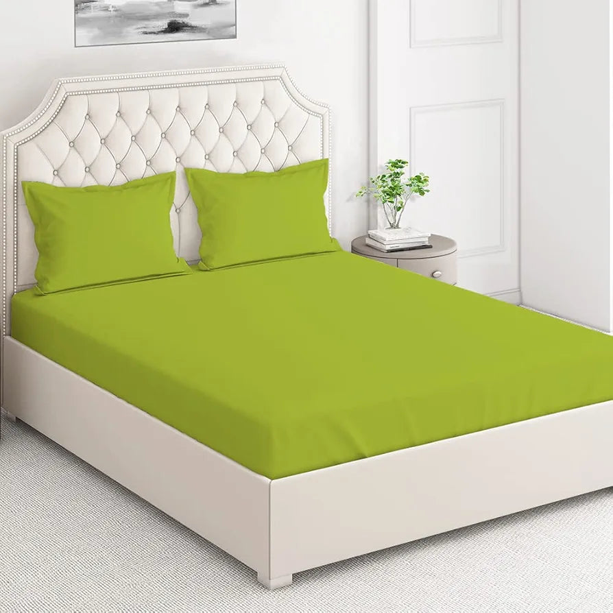 Layers Be Bold 100% Cotton Bedsheet Set for All Seasons - Lightweight, Moisture Absorbent, Machine Washable & Easy to Care - Gift for Housewarming & More - 140 TC - Queen Size 