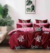 Cortina 140 Tc 100% Microfiber Printed Double Bedsheet Set With Two Pillow Case | 90x100 Inches | Floral | Red