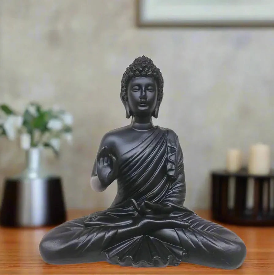ALILA New Meditating Sitting Buddha Statue showpiece Idol Home Decor Items for Living Room and Gifts 