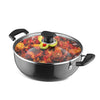 Vinod Black Pearl Plus Hard Anodised Deep Kadhai with Lid - 4.1 Litre, 26 cm | 3.25mm Thick | Natural Stick Free Kadai