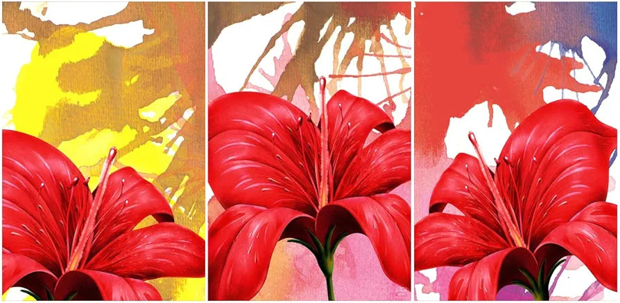 Rangoli MDF 3 Pcs Wall Poster 12x18 Inch Decorative Wall Art for Home, Office, Living Room. P-4, Design-20