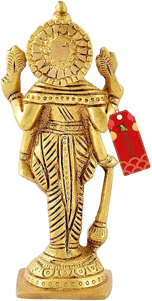 UAPAN Lord Bhagwan Vishnu Narayann Idol I Holding Club Gada for Home Decor Mandir Temple Decorative Showpiece - 14 cm