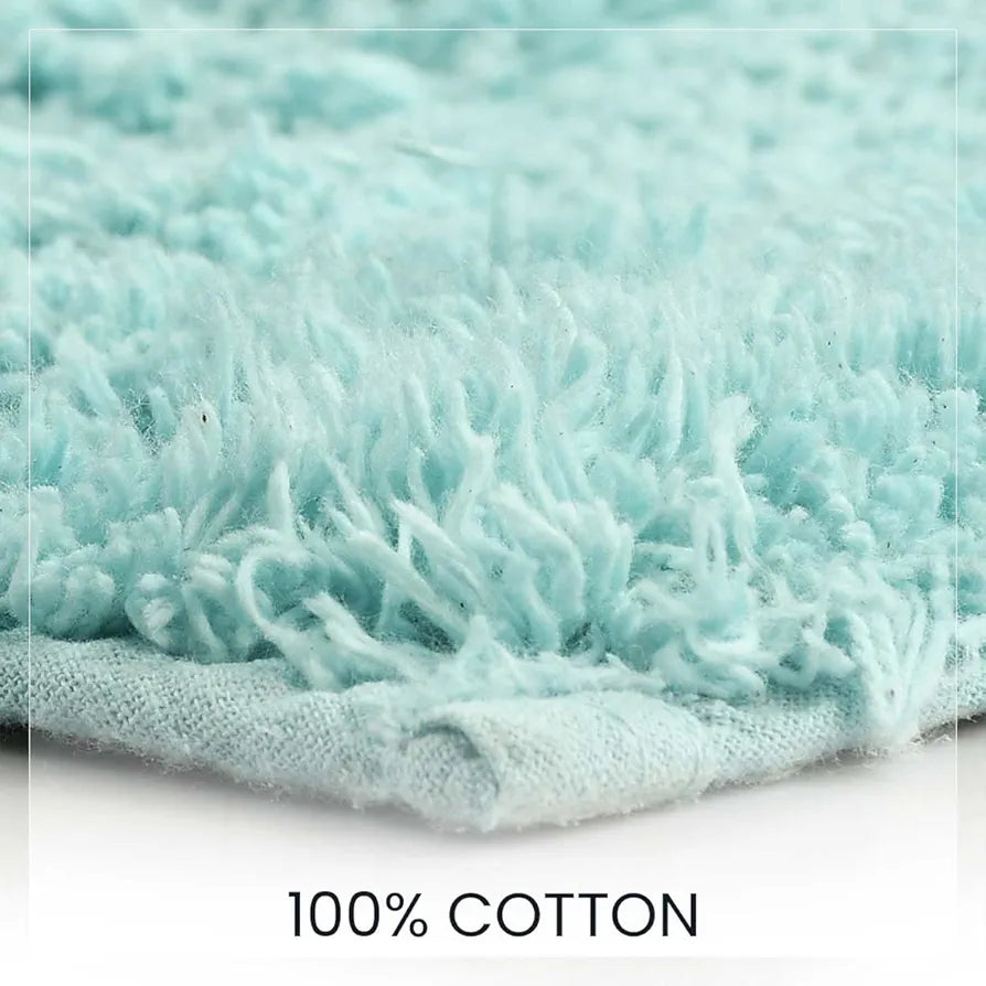 SASHAA WORLD Solid Anti Skid Bathmat and Contour Set 