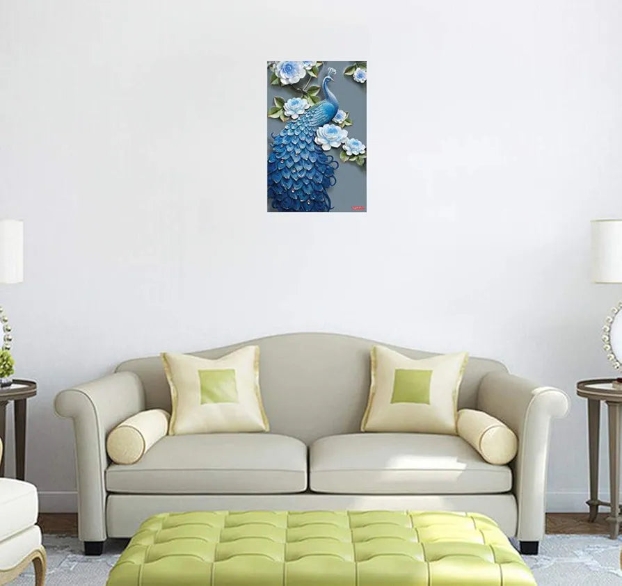 Rangoli Peacock Wall Sticker 12x18 Sheet – Elegant Self Adhesive Home Décor for Living Room, Bedroom & Walls. Design-2