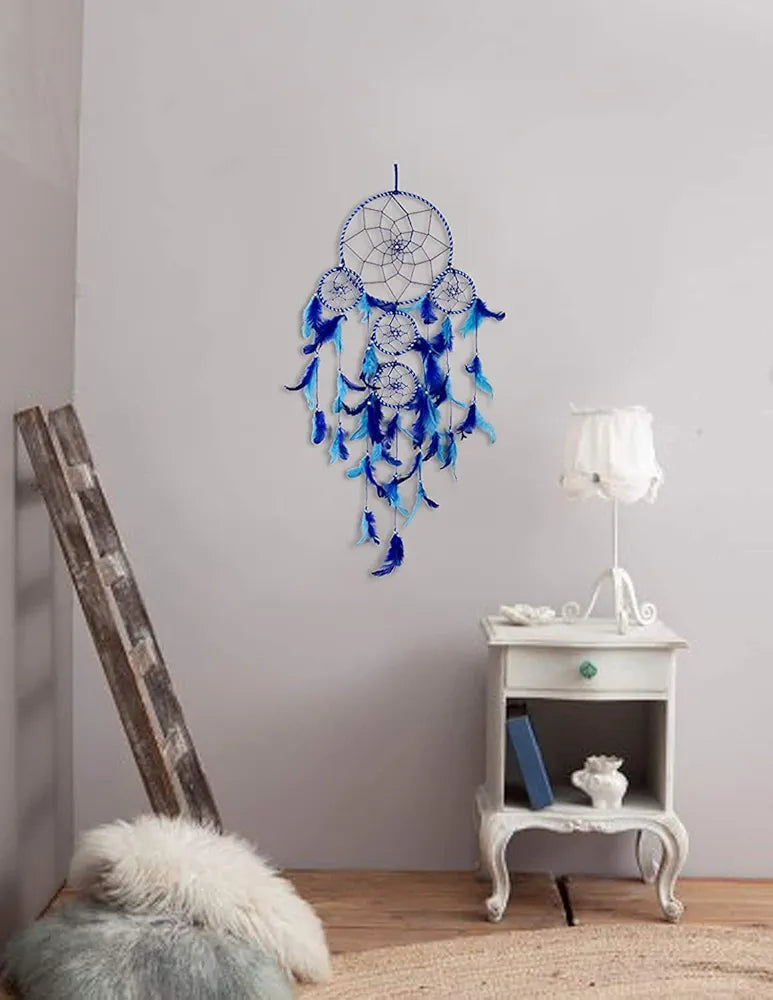 DULI Dream Catcher Traditional Indian Dreamcatcher Wall Art for Bedrooms, Home Wall, Hanging Design, Height 75 cm Dream Catchers,Metal, Feathers Dreamcatcher 