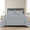 Trance Home Linen Zippered 100% Cotton 200 TC Satin Stripe Queen Duvet Cover Quilt Cover with 2 Pillow Covers Colour Silver Grey