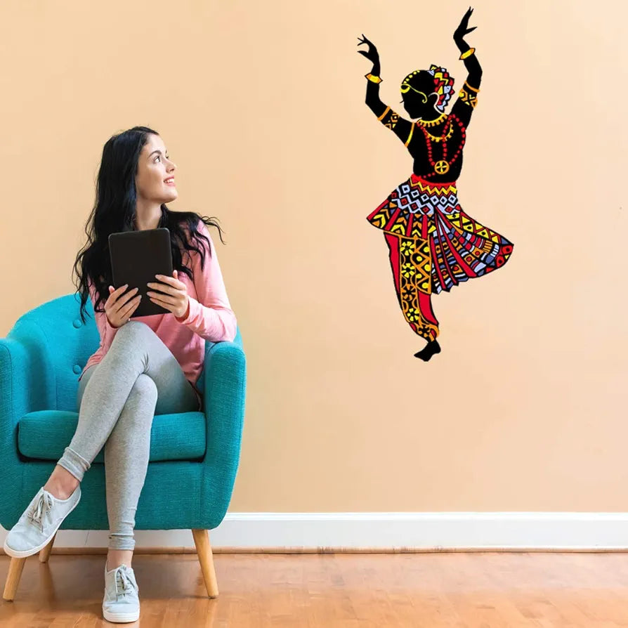 Rangoli White Glossy Vinyl Wall Sticker Premium Self-Adhesive Waterproof Decorative Wall Decal for Bedroom, Living Room, Office & Home Decoration Easy to Apply. Parent-14, Design-3