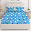 Layers Cotton King Size Bedsheet with 2 Pillow Covers Light Weight Breathable Classic Collection Blue Floral