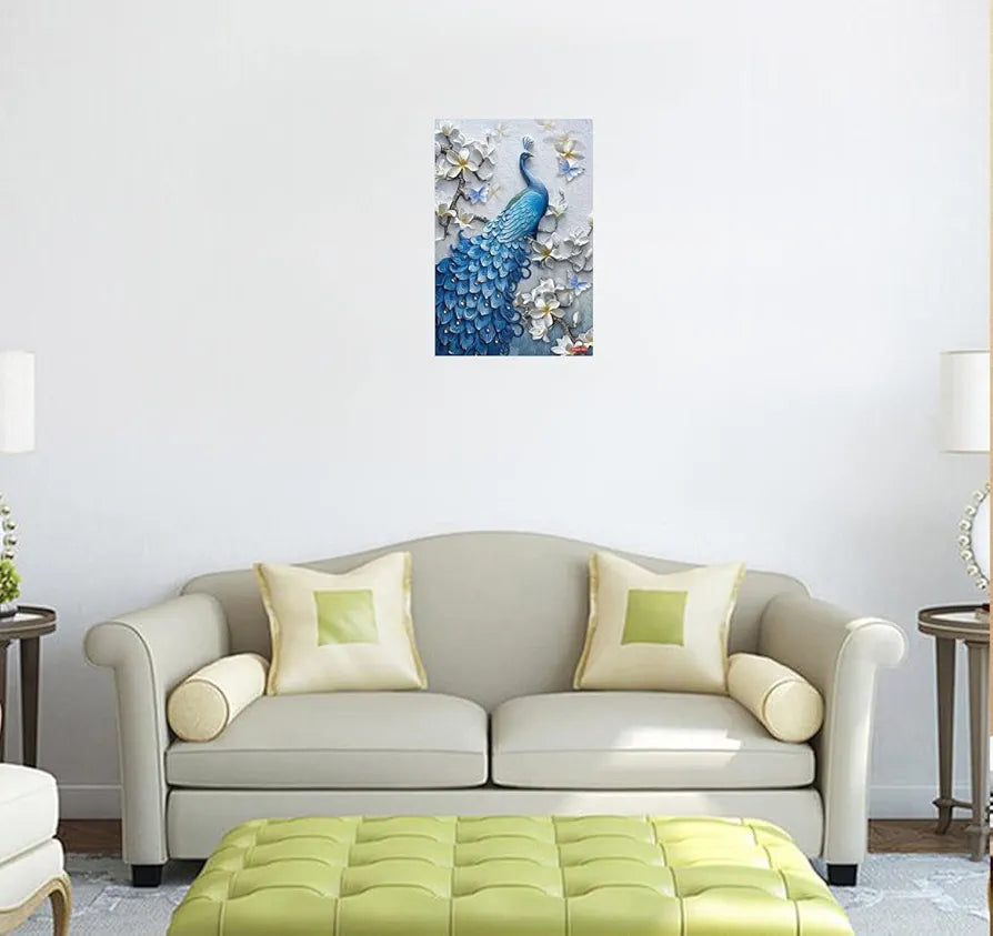 Rangoli Peacock Wall Sticker 12x18 Sheet – Elegant Self Adhesive Home Décor for Living Room, Bedroom & Walls. Design-1