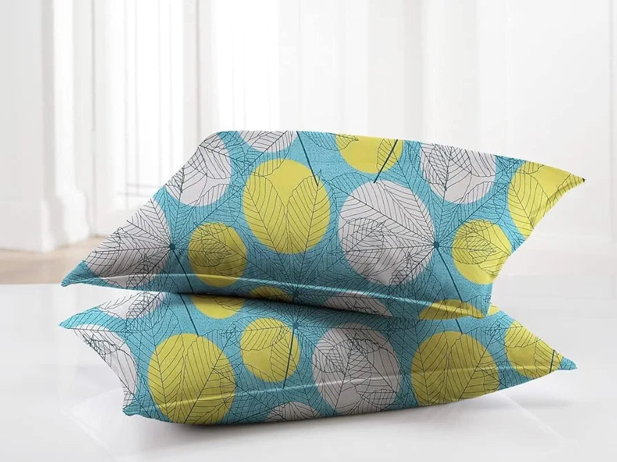 BSB HOME Premium Double Bedsheet with 2 Pillow Covers - 160 TC Supersoft Microfiber - Breathable & Wrinkle Free - 3 Pcs Set | Green and Yellow